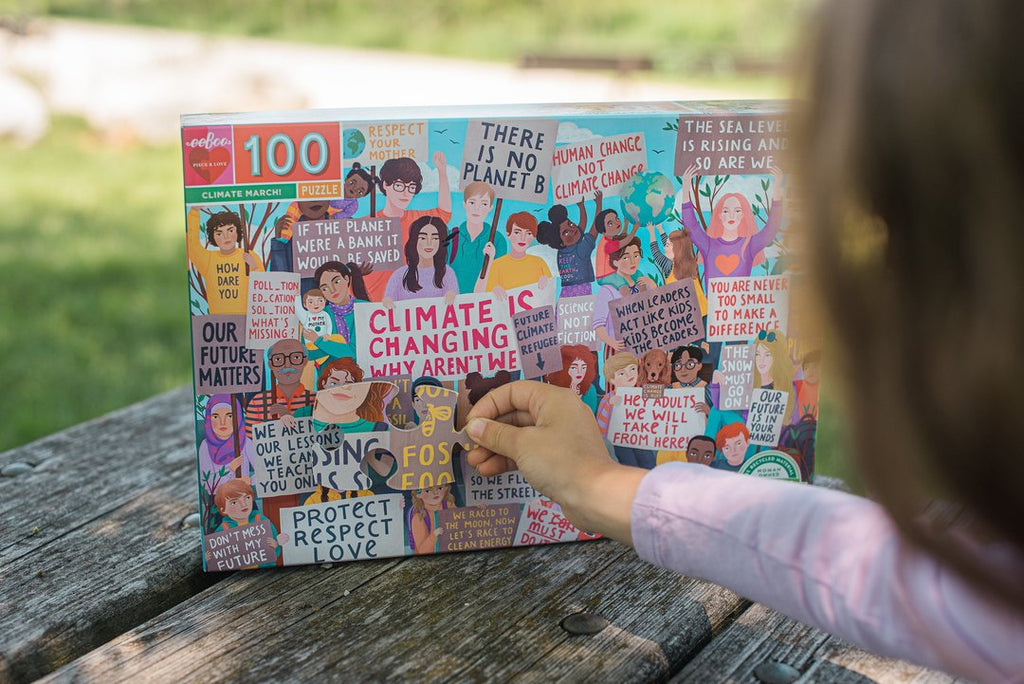 Climate March! 100pc Puzzle, by eeBoo