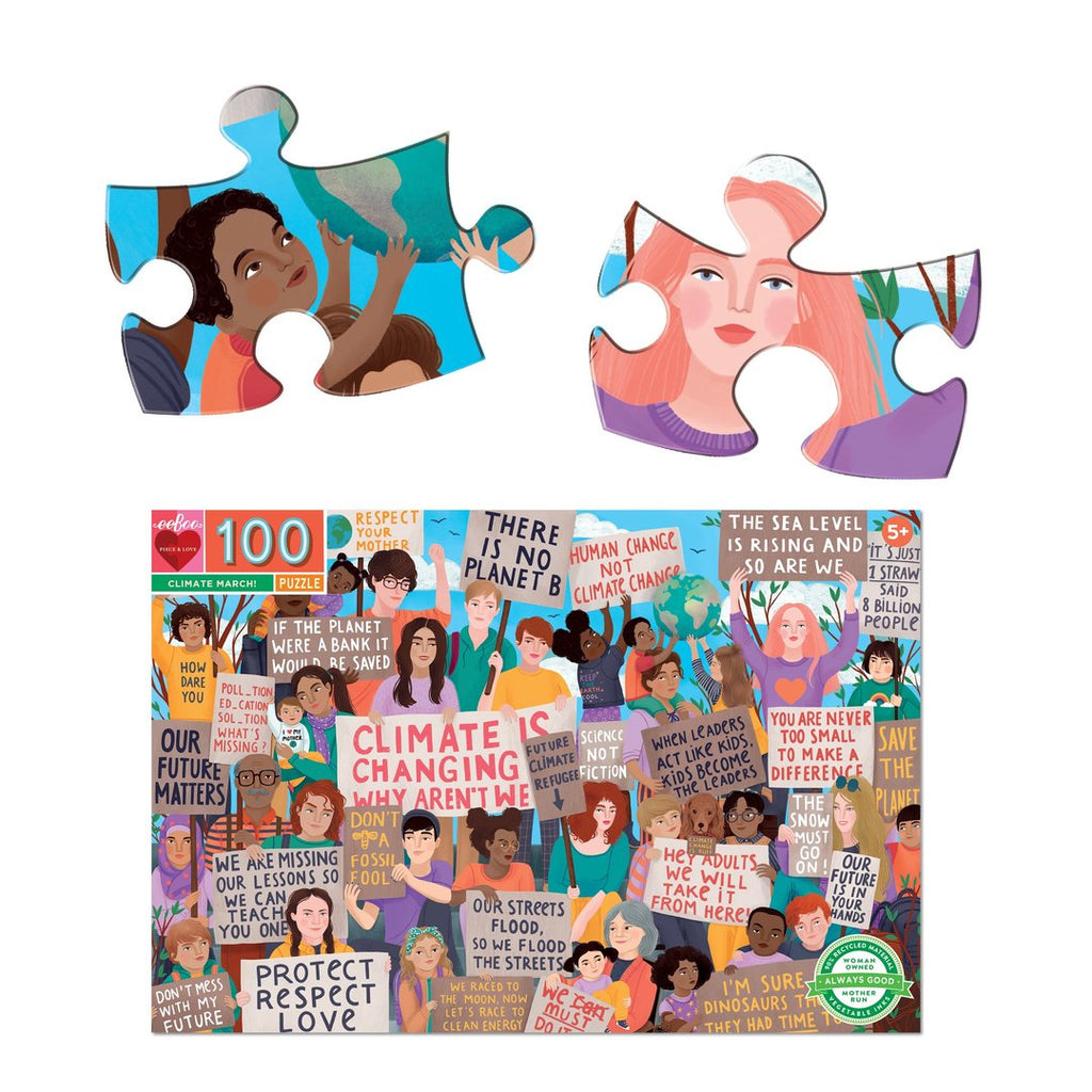 Climate March! 100pc Puzzle, by eeBoo