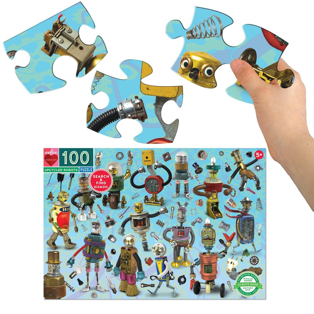 Upcycled Robots 100pc Puzzle, by eeBoo