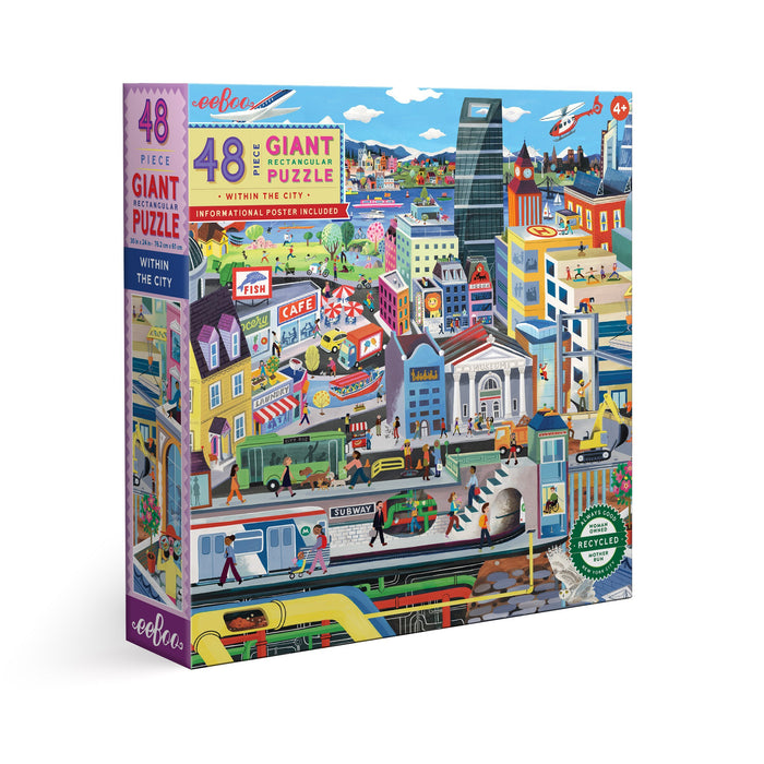 Within the City 48pc Giant Puzzle, by eeBoo