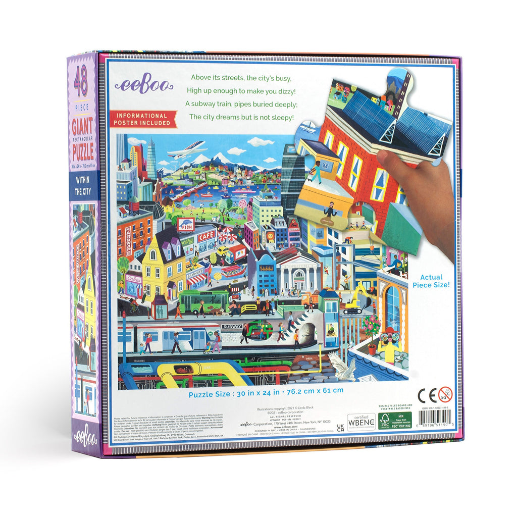 Within the City 48pc Giant Puzzle, by eeBoo