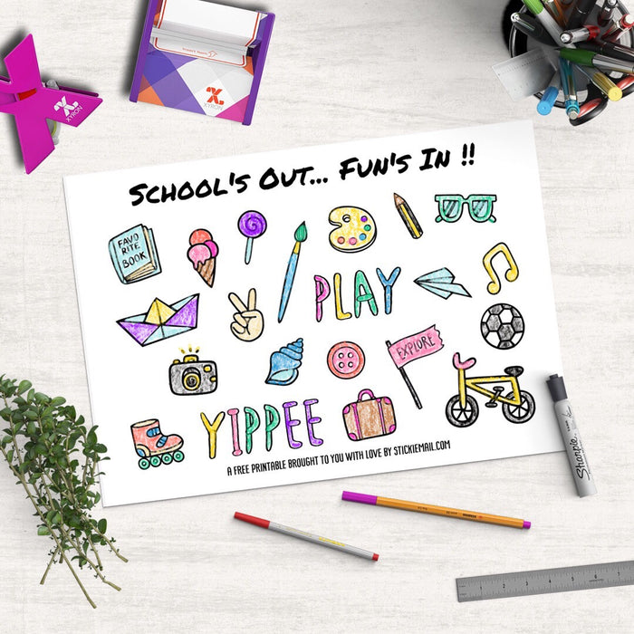 School's Out, Fun's In! (2017) - Colouring Printable