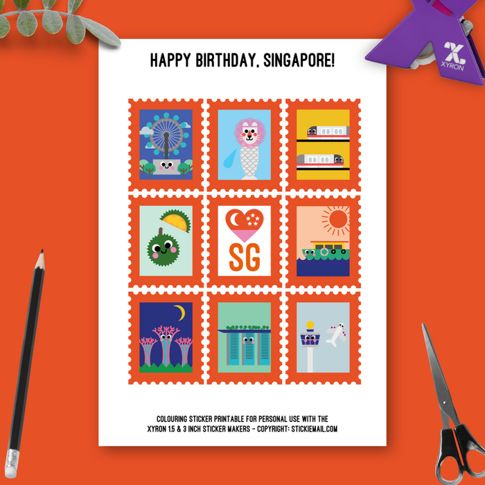 Happy Birthday, Singapore! (2017) - Colouring Printable