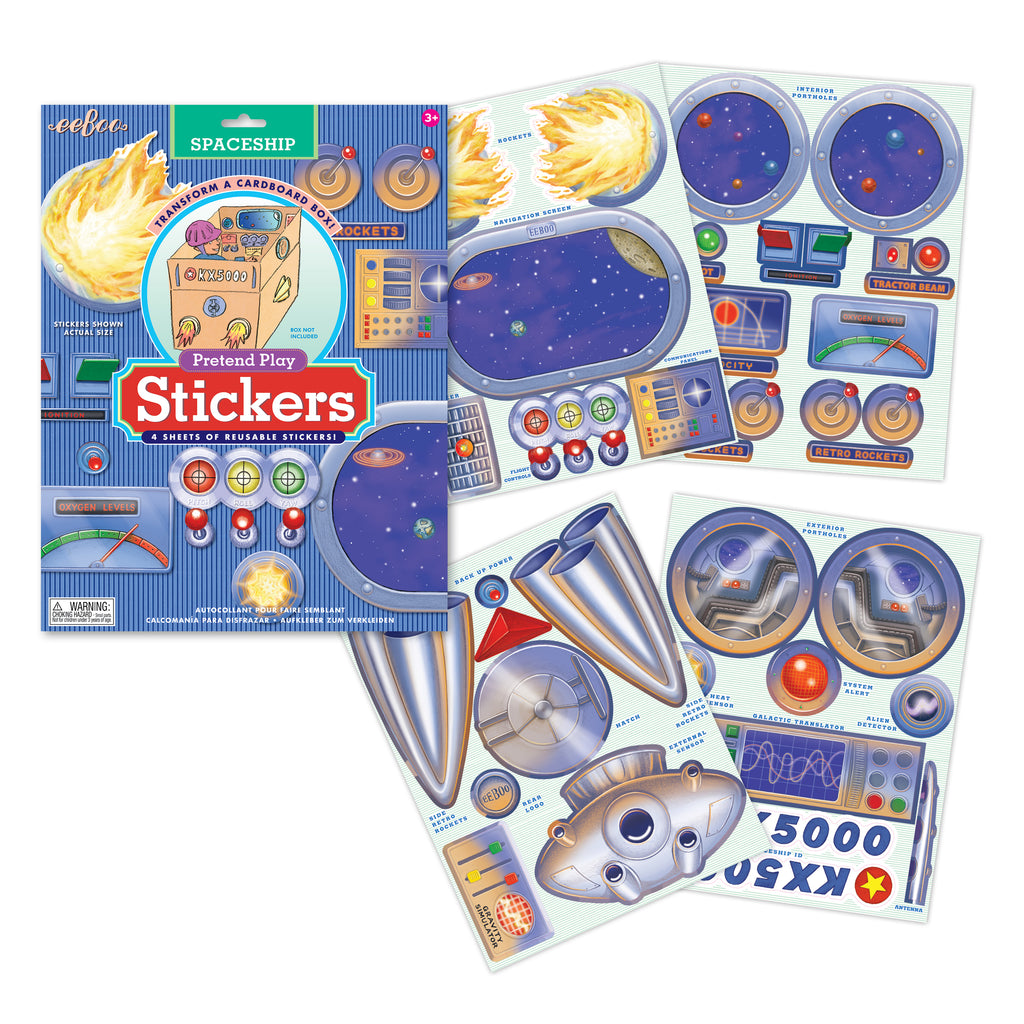 Pretend Play Stickers - Spaceship, by eeBoo