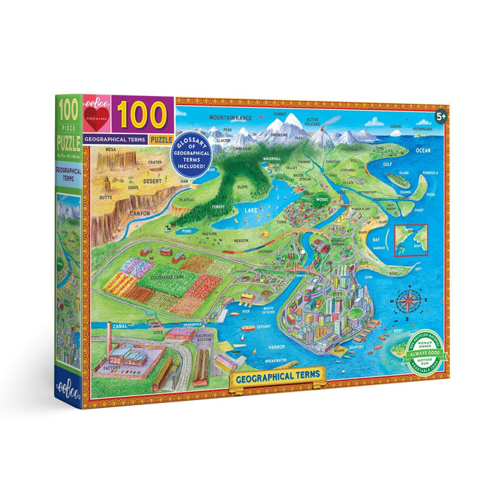 Geographical Terms 100pc Puzzle, by eeBoo