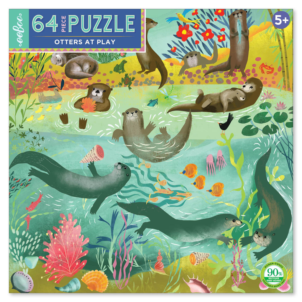 Otters At Play 64pc Puzzle, by eeBoo