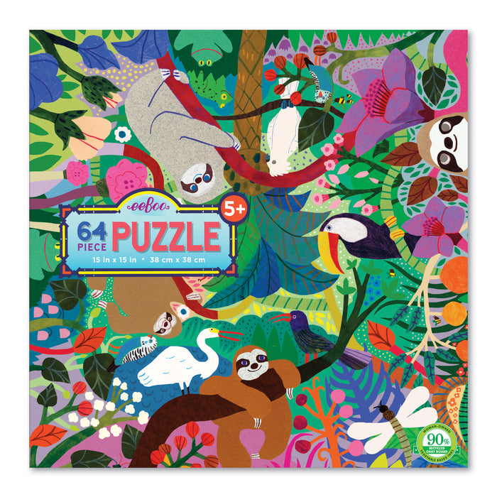 Sloths at Play 64pc Puzzle, by eeBoo