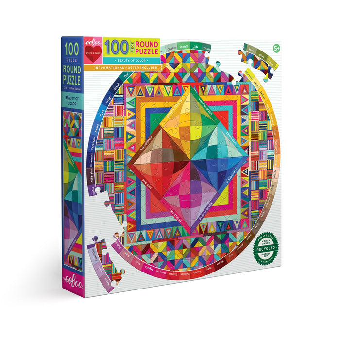 Beauty of Colour 100pc Round Puzzle, by eeBoo