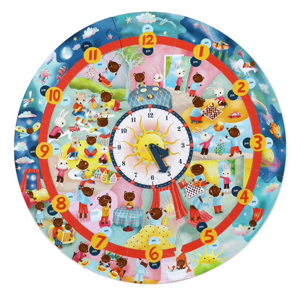 Around the Clock 25pc Giant Round Puzzle, by eeBoo