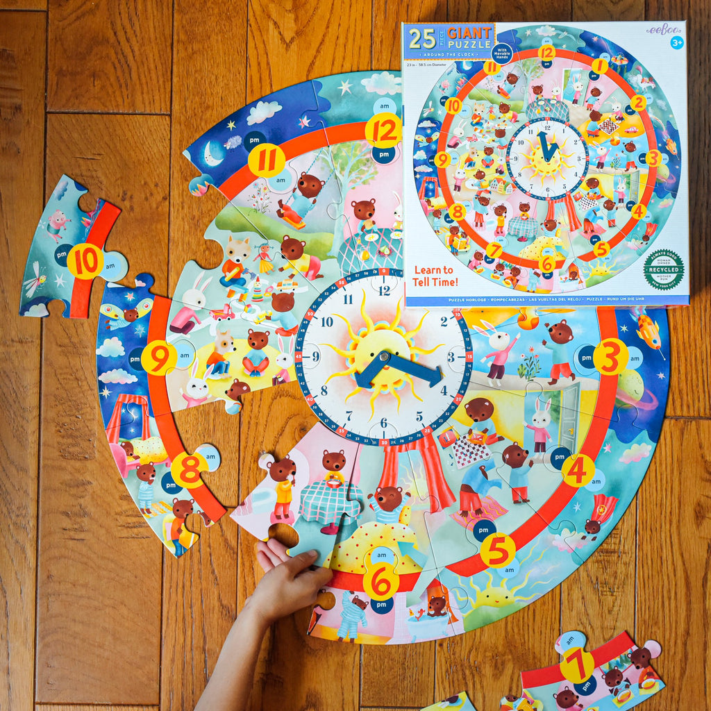 Around the Clock 25pc Giant Round Puzzle, by eeBoo