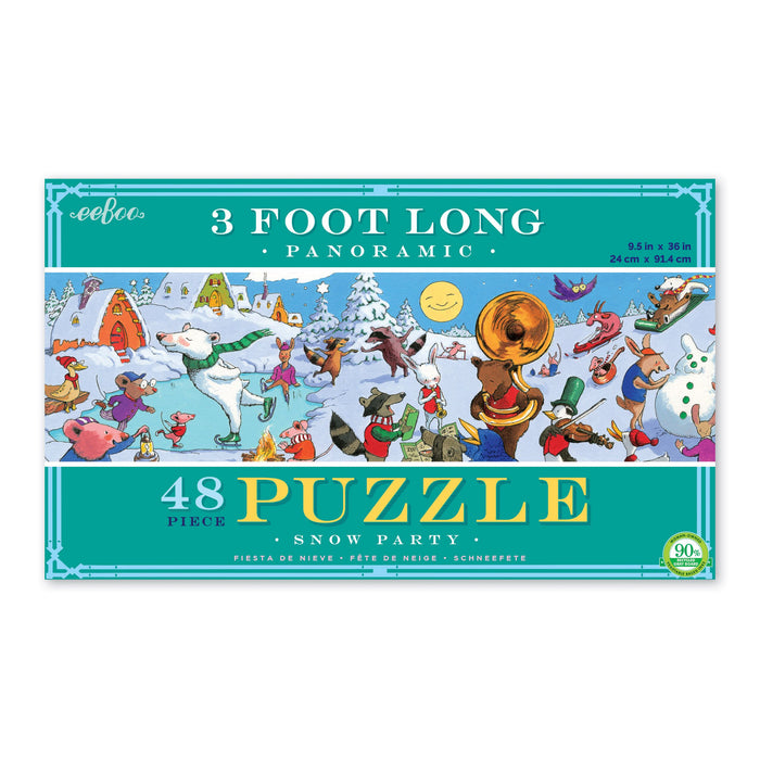 48pc Panoramic Puzzle - Snow Party, by eeBoo