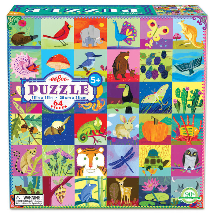 Portraits of Nature 64pc Puzzle, by eeBoo