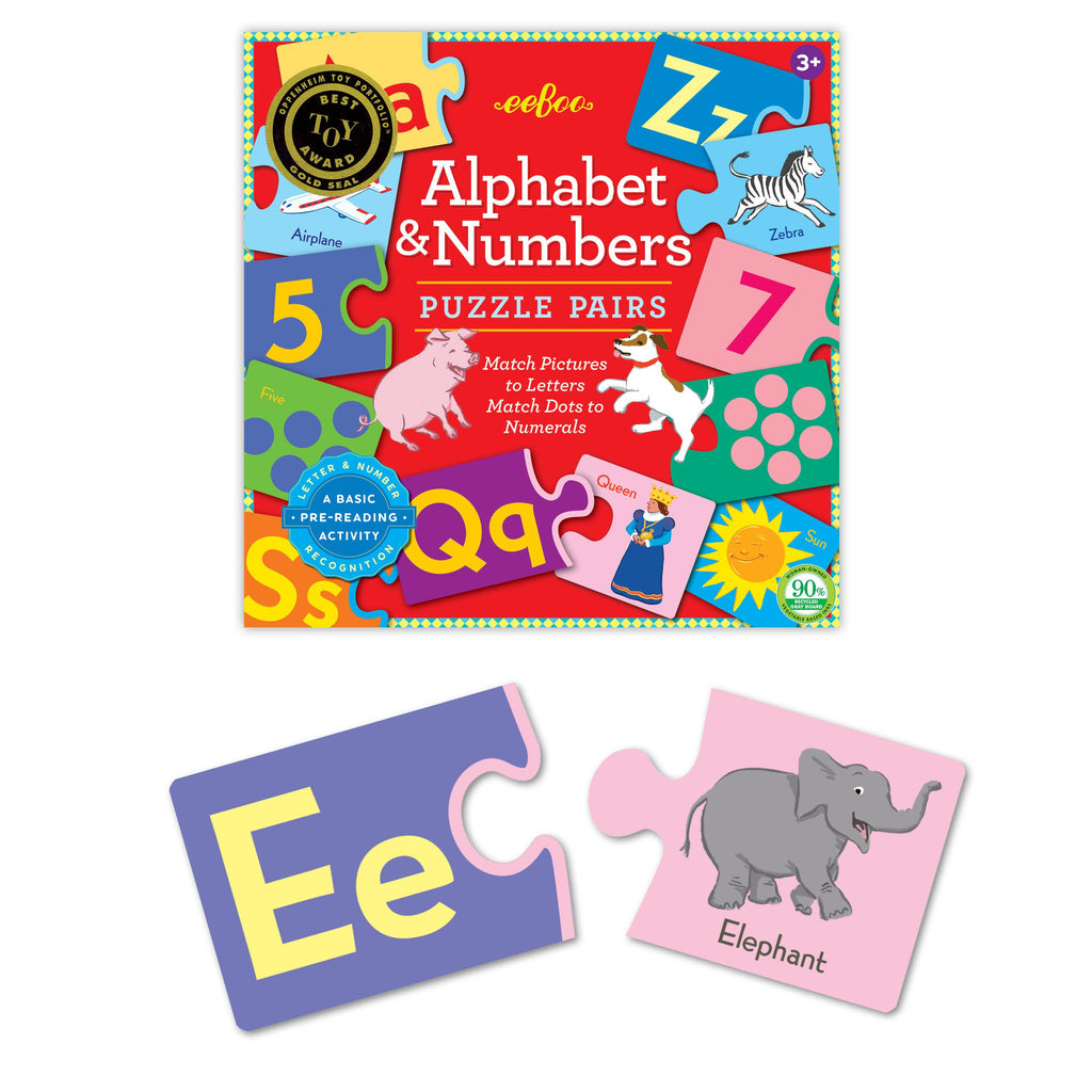 Alphabet & Numbers Puzzle Pairs, by eeBoo