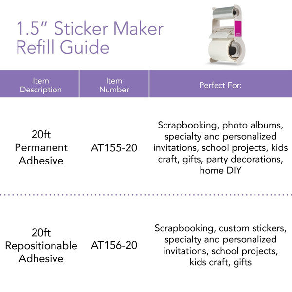 Xyron 1.5in Sticker Maker Permanent Adhesive Refill – StickieMama
